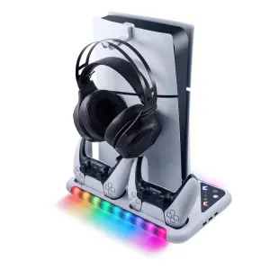 پایه فن و شارژر RGB Ps5 Dobe 3557 پایه فن و شارژر RGB Ps5 Dobe 3557