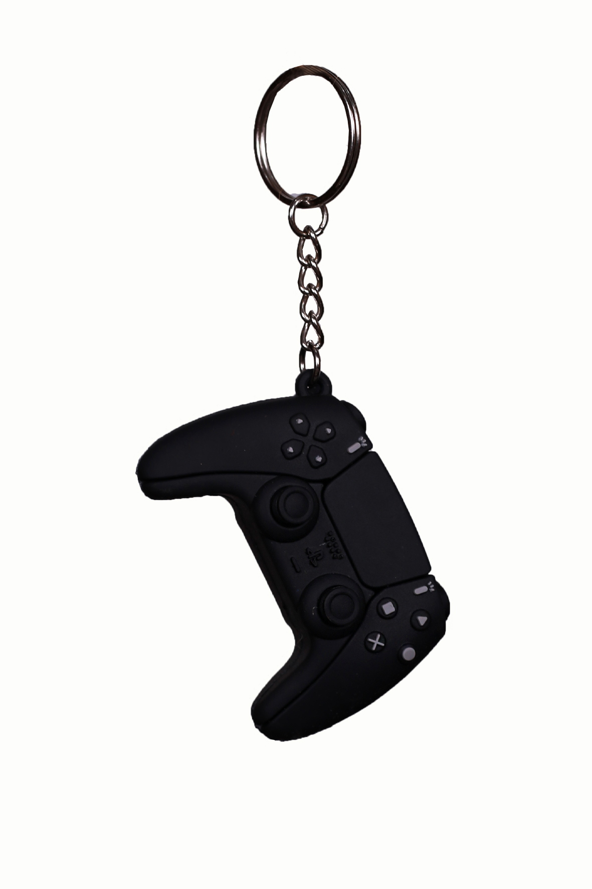 Ps5 handle design silicone keychain - black