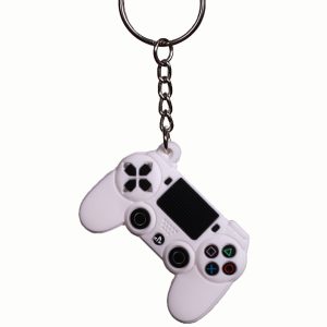 Ps4 handle design silicone keychain - white