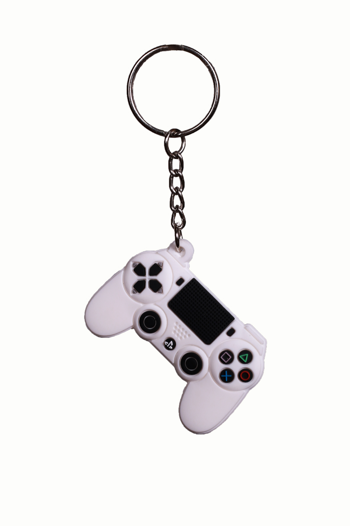 Ps4 handle design silicone keychain - white