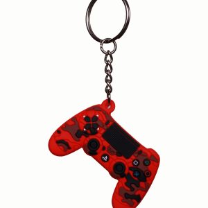 Ps4 Controller Design Silicone Keyring - Red