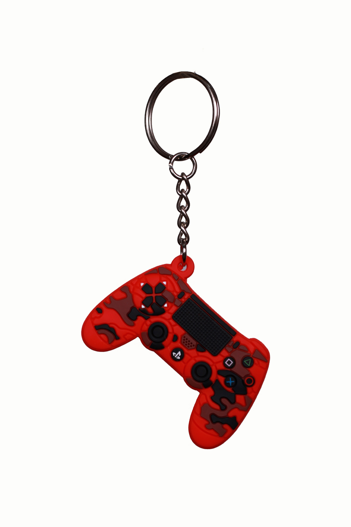 Ps4 Controller Design Silicone Keyring - Red