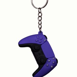 Ps5 handle design silicone keychain - blue