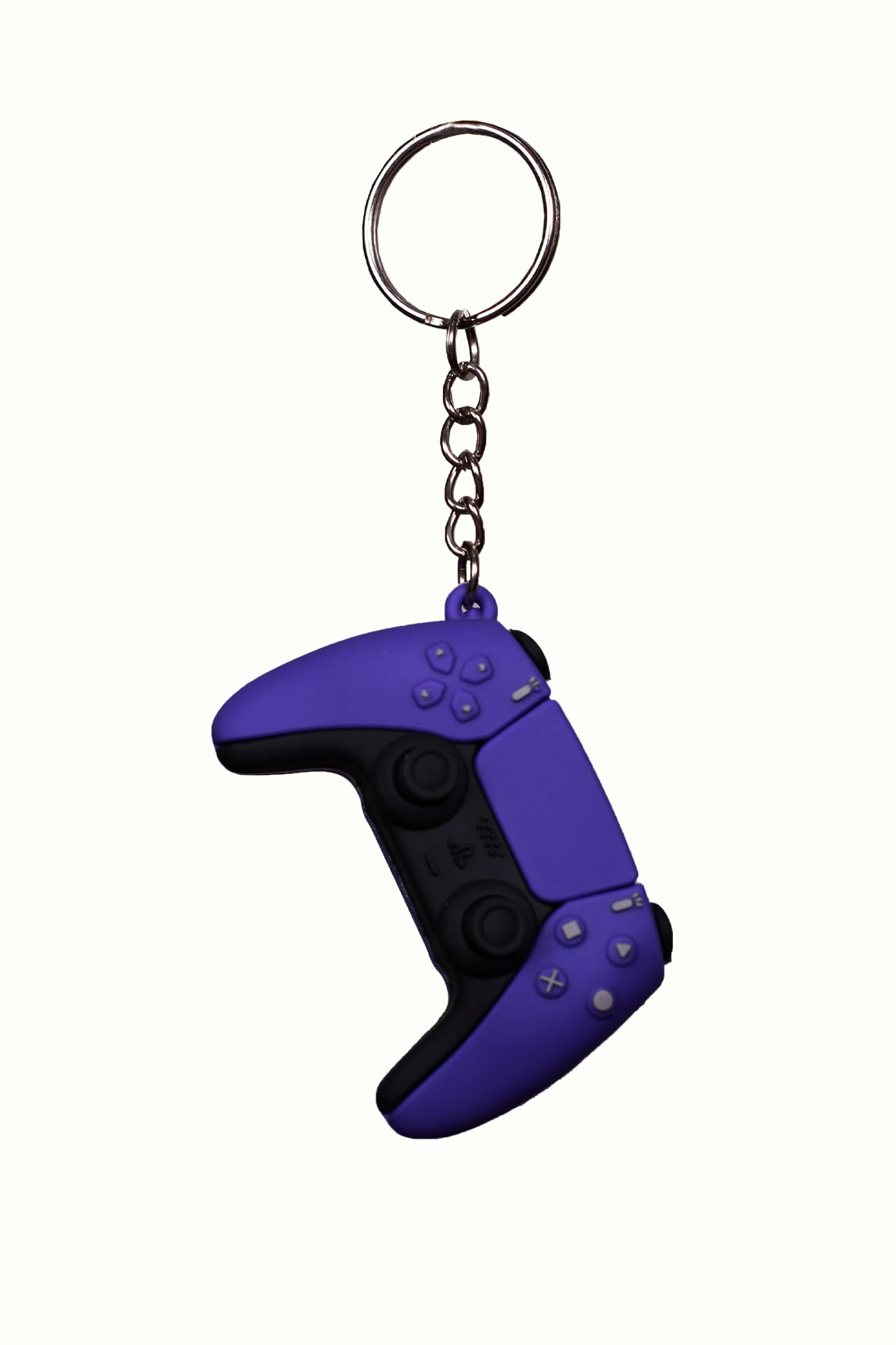 Ps5 handle design silicone keychain - blue