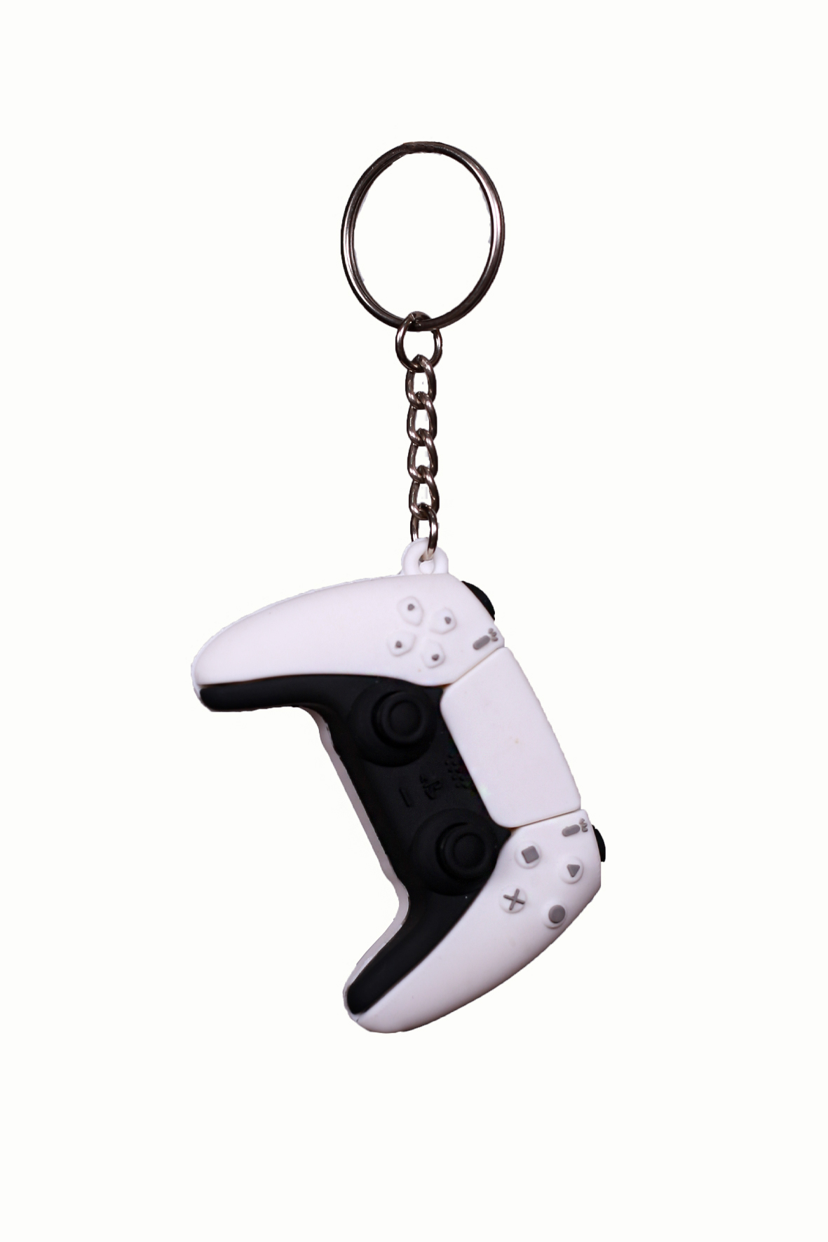 Ps5 handle design silicone keychain - white