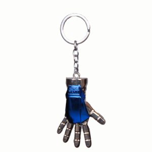 Original key chain - silver, blue Ironman design